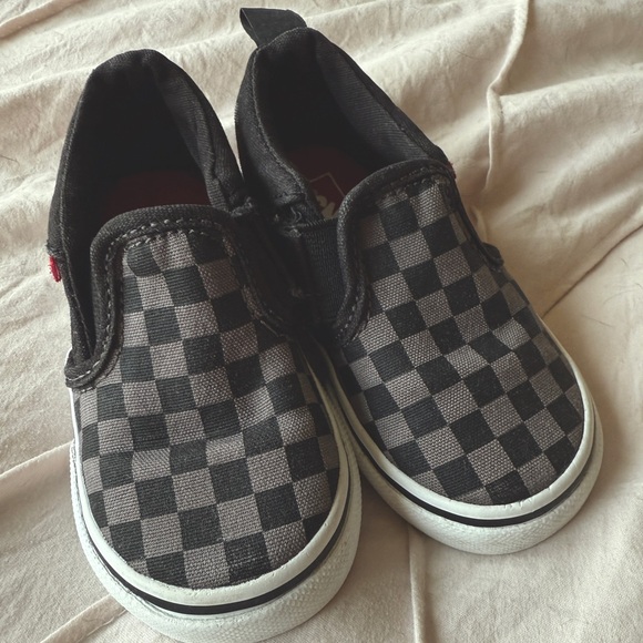 Baby Vans Black and Gray Checkerboard Slip-On Sneakers - Picture 1 of 10